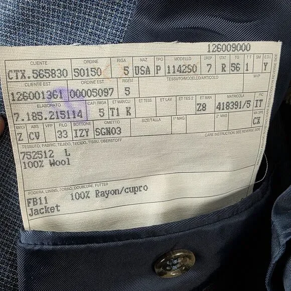 Ermenegildo Zegna Trofeo Blazer Men's 56R 2XL Wool Sport Coat Switzerland Check